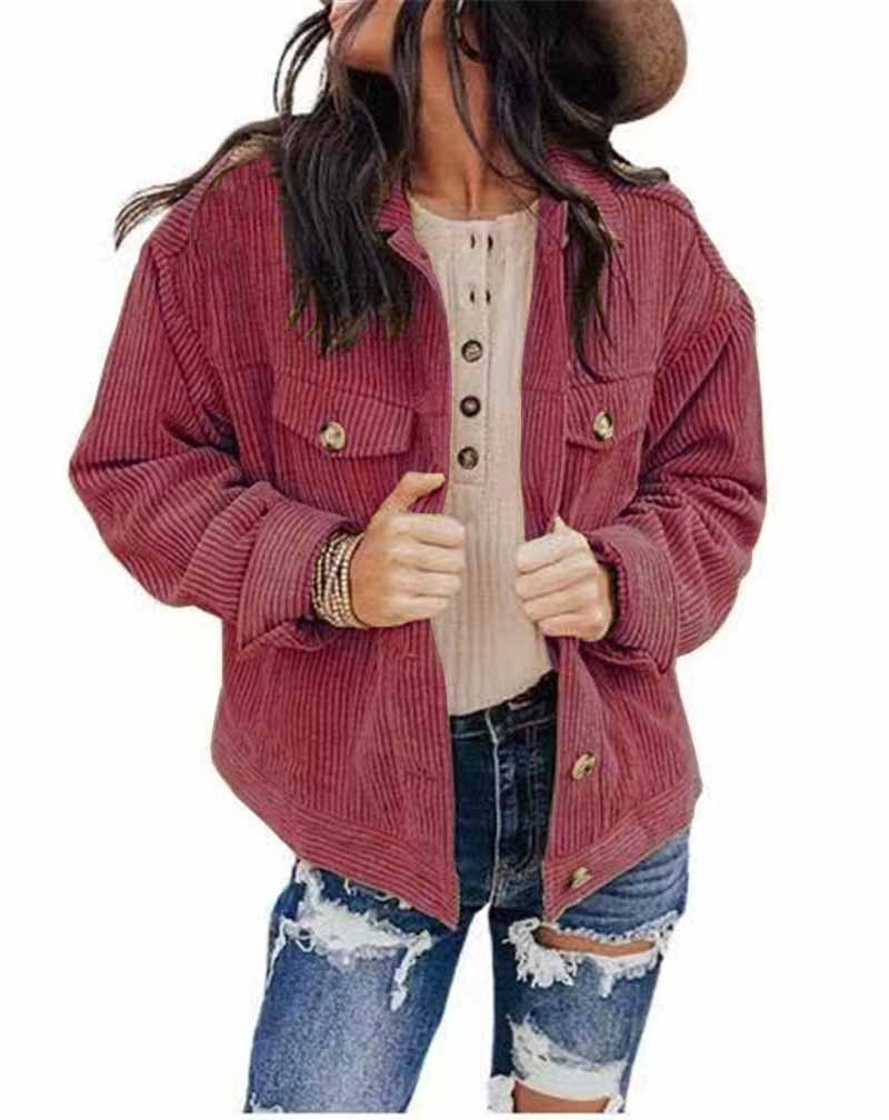 Lizakosht Jackets For Women  Denim Corduroy Camouflage Stitching Jacket Turn-dowm Lapel Vintage Cowgirl jackets coats chaqueta mujer