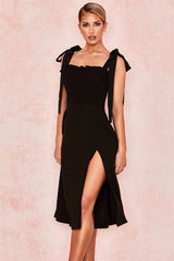 High Slit  Backless Spahetii Strap Fashion's Women Dress Free Shipping Lady Dresses for Party