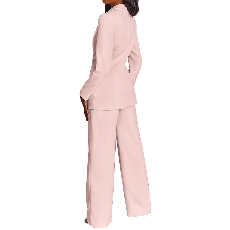 Two-Pieces Women Blazer Suit Sexy Elegant Woman Jacket And Trousers  Female Blazer Pink Yellow Chic Women Outfit Office Ladies