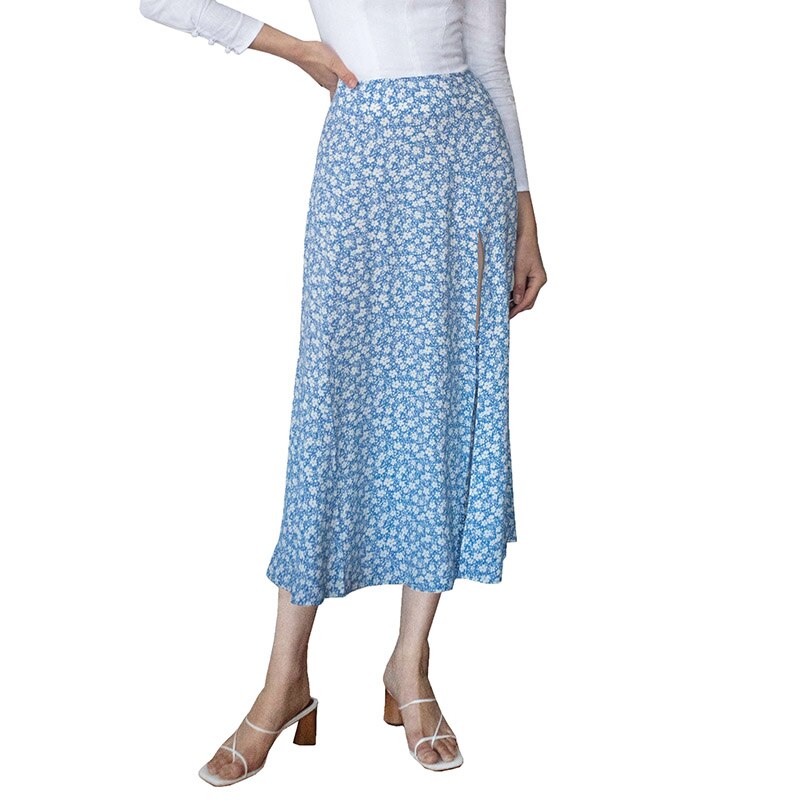 OUSLEE Spring/Summer Woman Summer Split Leopard Skirts Harajuku Chiffon Printing Split Skirts Streetwear Loose Sexy Skirts