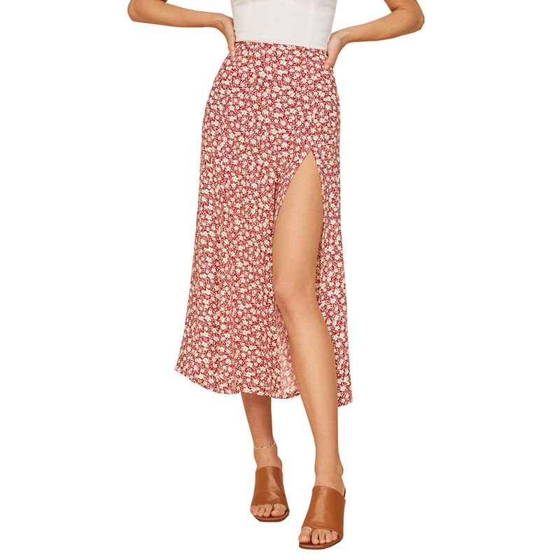 OUSLEE Spring/Summer Woman Summer Split Leopard Skirts Harajuku Chiffon Printing Split Skirts Streetwear Loose Sexy Skirts