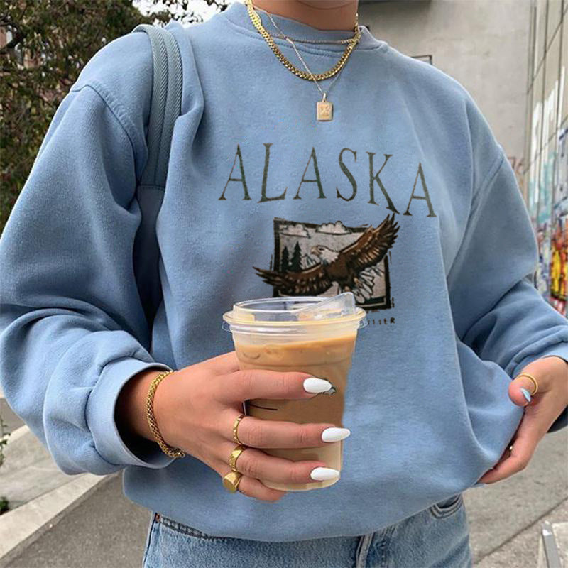 Lizakosht Laguna Beach Sweatshirts Gray Letter Embroidery Sweatshirt New Women Oversized Vintage Collar Pullovers Women Sweatshirts