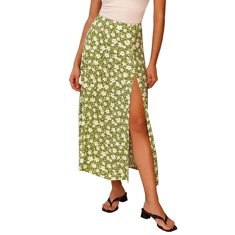 OUSLEE Spring/Summer Woman Summer Split Leopard Skirts Harajuku Chiffon Printing Split Skirts Streetwear Loose Sexy Skirts
