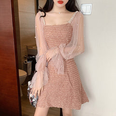 Bella Philosophy Wonder Beauty Charming Sweetheart long Sleeve Tulle Short Dresses  Sexy  Party Prom Gowns Vestidos De Gala
