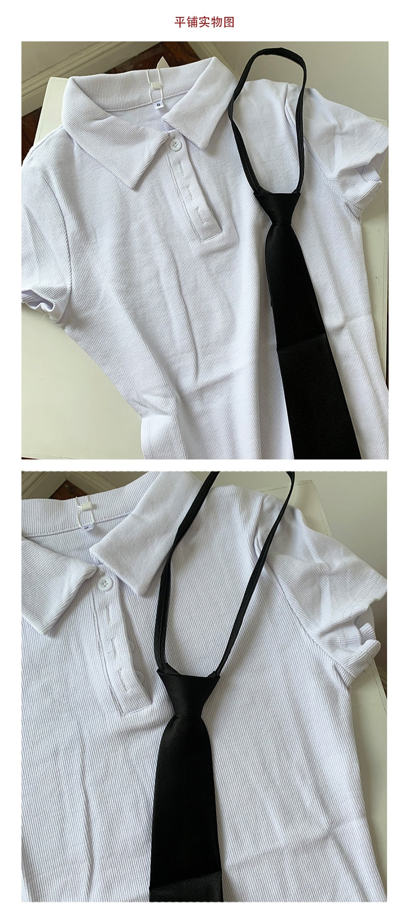 Womens Dresses New Arrival Summer Preppy Style Turn-Down Collar Tie Short Sleeve Slit Tshirt Dress 2000s Tight Knit White Dress
