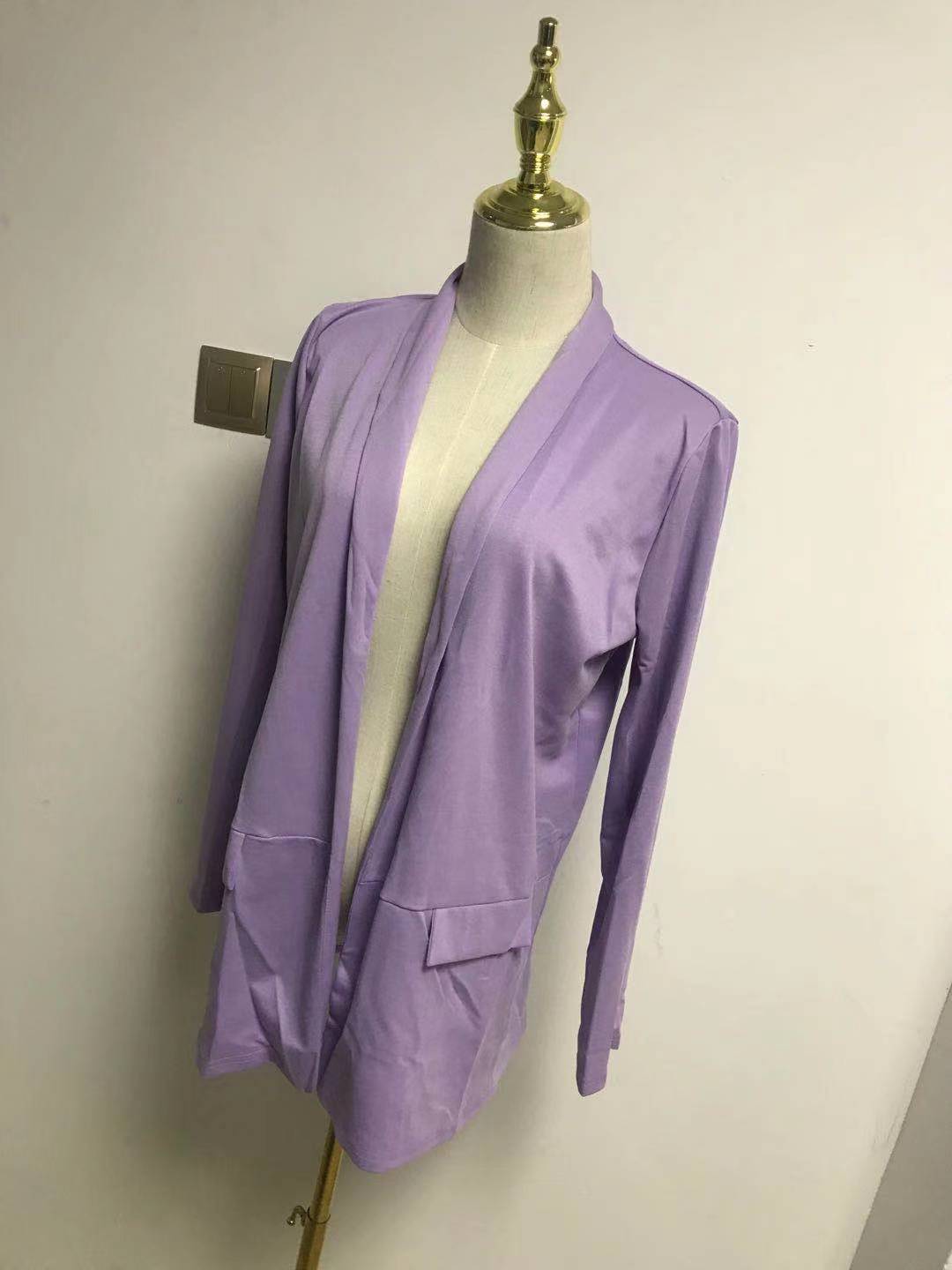 Classic Office Blazer Suit Two Piece Set 2021 Women Casual Commute Cropped Pants Suits Solid Color Mid Length Blazer with Pocket