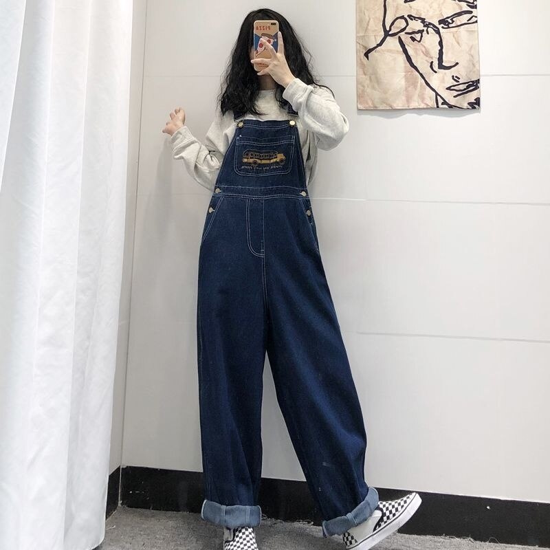 Spring Suspenders Straight Black Skinny Ladies Jeans Woman Pants Korean Fashion Women Clothes Streetwear Romper Overalls