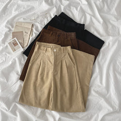 Streetwear Corduroy Pants Women Spring Summer 2022 New Korean Loose Retro Pants Wide Leg Pants Woman Baggy Casual Pants