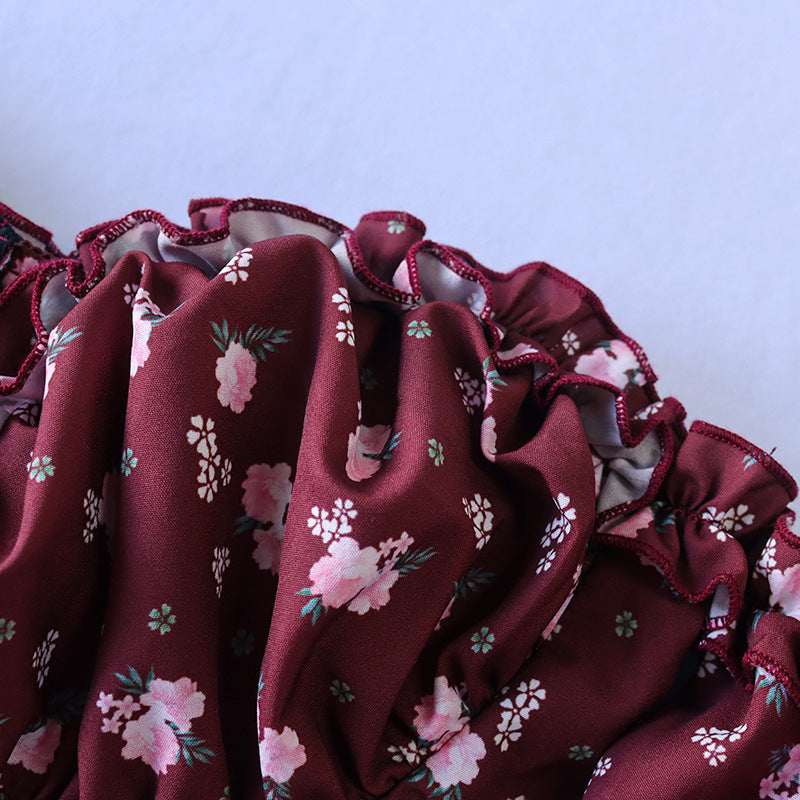 Strapless Side Split Corset Dress Beach Dress Summer Pink Floral Long Dress Women Sexy Off Shoulder Ruffles Party Dresses