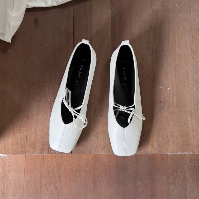 Lizakosht Korean Style Women Casual Flats Comfortable Soft Boat Shoes Loafers Ballerina Shallow Ballet Flat Shoes Women Slip on Side