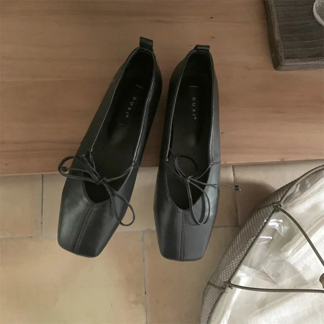 Lizakosht Korean Style Women Casual Flats Comfortable Soft Boat Shoes Loafers Ballerina Shallow Ballet Flat Shoes Women Slip on Side