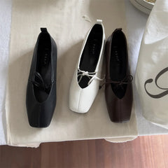 Lizakosht Korean Style Women Casual Flats Comfortable Soft Boat Shoes Loafers Ballerina Shallow Ballet Flat Shoes Women Slip on Side