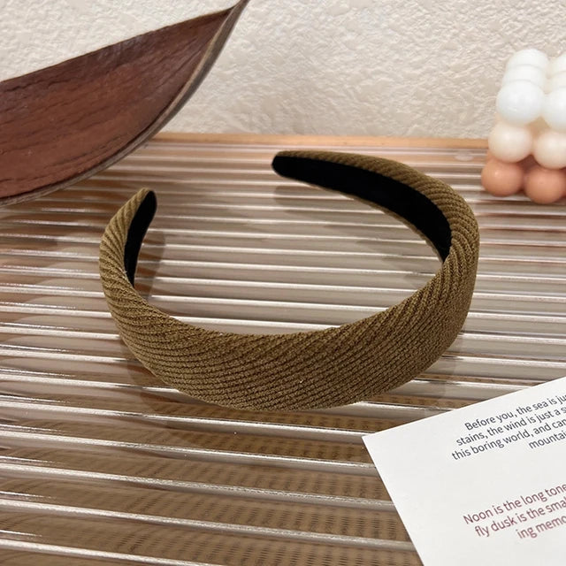 Lizakosht Korean Fashion Wasabi Green Women Headbands Solid Color Velvet Soft Hairbands Headwear Rubbers Hair Accessories