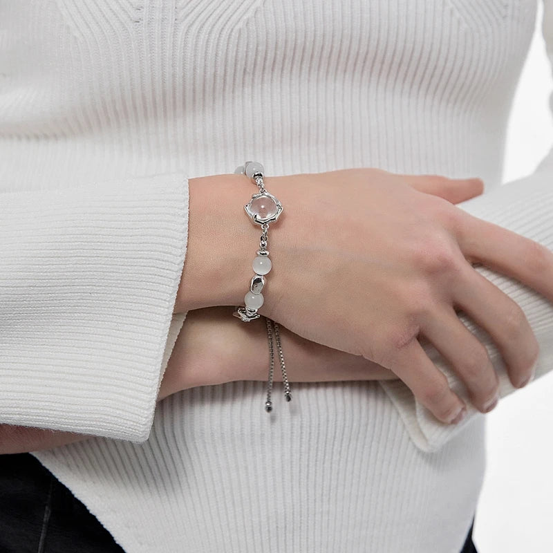 Lizakosht Korean Titanium Steel Trendy Opal Star Light Beads Bracelet Unisex Fashion Bangles Party Jewelry Gifts