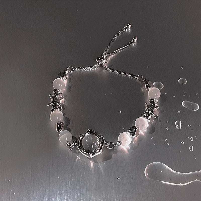 Lizakosht Korean Titanium Steel Trendy Opal Star Light Beads Bracelet Unisex Fashion Bangles Party Jewelry Gifts