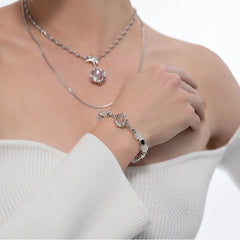 Lizakosht Korean Titanium Steel Trendy Opal Star Light Beads Bracelet Unisex Fashion Bangles Party Jewelry Gifts