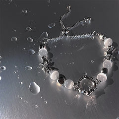 Lizakosht Korean Titanium Steel Trendy Opal Star Light Beads Bracelet Unisex Fashion Bangles Party Jewelry Gifts