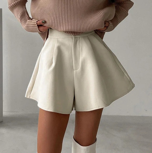 Lizakosht High Wait Wide-leg Shorts Women Bottom Casual Loose A- Line Short Pants Ladies Leisure Summer New Vintage Shorts