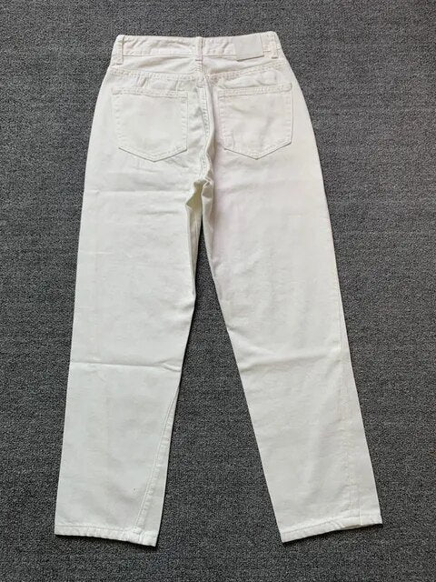 Lizakosht Rowling Nordic Casual Straight Twisted Stitch Asymmetrical Design Nine-point Small Straight Female Jeans