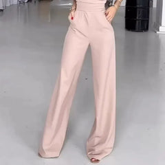 Lizakosht Women Jumpsuit Fashion One Shoulder Sleeveless Nipped Waist Loose With Pockets Wide Legs Pants Romper High Streetwear