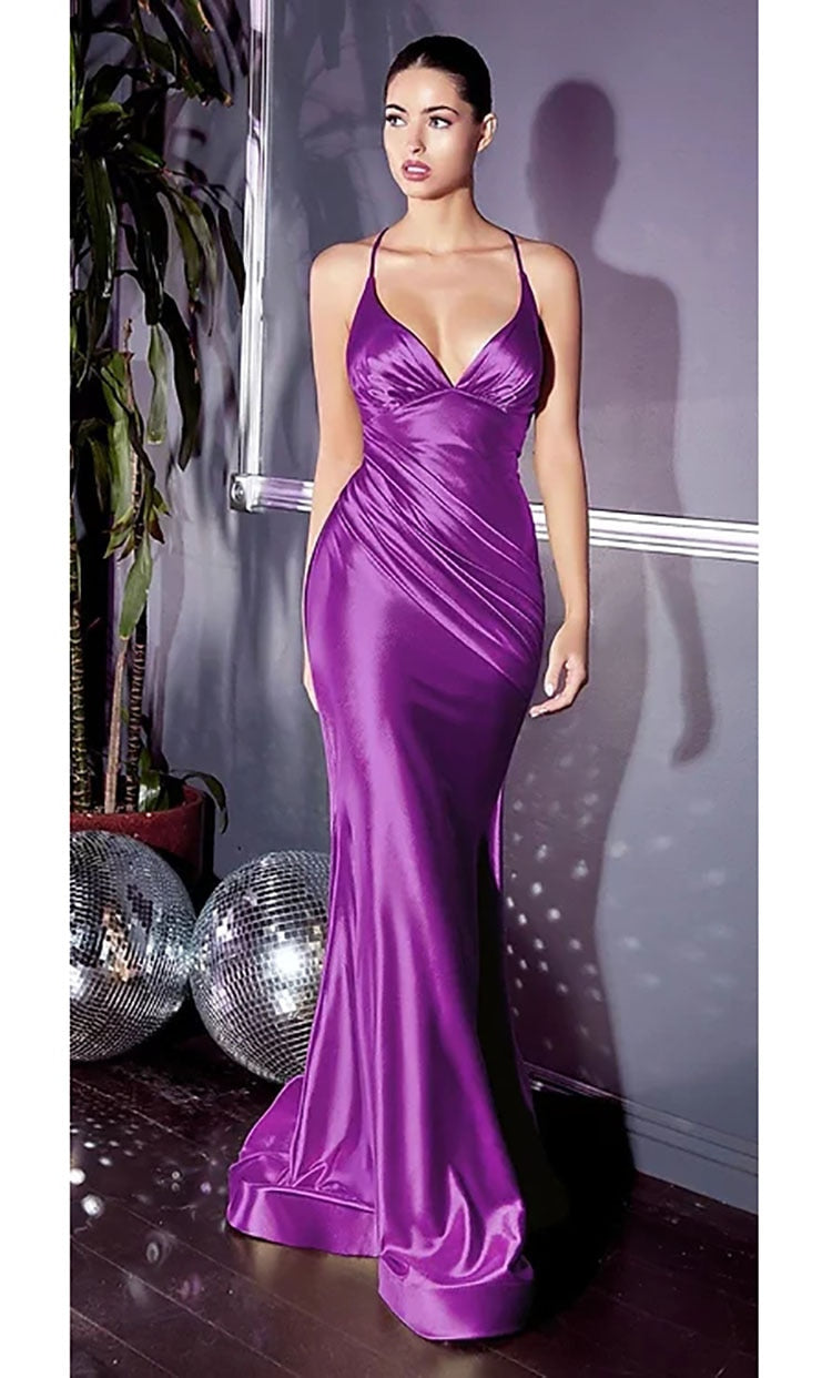 Summer Women's Prom Dress V-Neck Sling Sleeveless Solid Dresses Sexy Backless Skinny Green Satin Dress