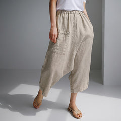 Lizakosht Casual Cotton Linen Women'S Pants Solid High Waist Wide Leg Streetwear Trousers Pantalon Femme Women'S Clothing Free Shipping