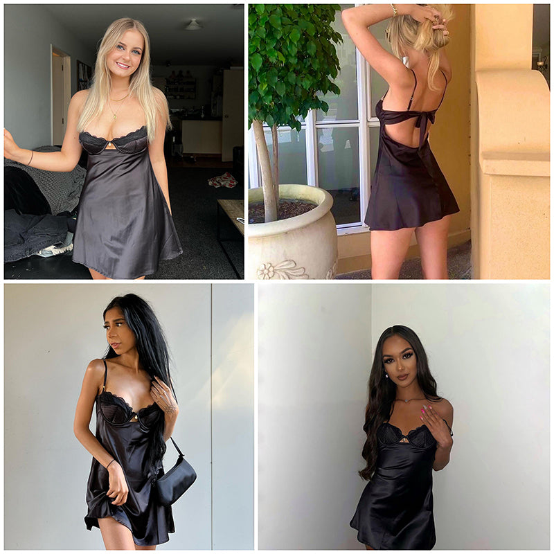 JULISSA MO 2022 New Straple Backless Mini Lace Chest Wrapping Dress Women Sexy Halter Slim Party Dresses Lady Elegant Vestidos