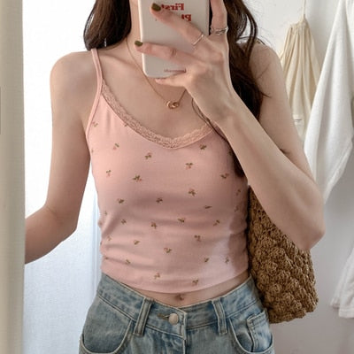 8 colors korean ins style camisole women Sexy tank top female Spring and summer sleeveless slim crop tops womens (X1361)