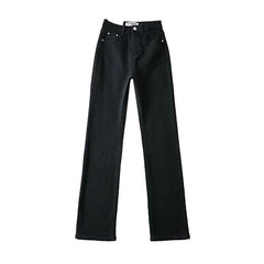 Lizakosht Wide leg plush jeans for in new fashion straight tube waist slimming  mopping  micro flare pants for women bell bottoms