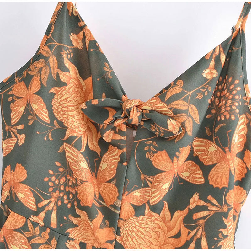 Summer Print Butterfly Romper Women's Jumpsuit Casual Spaghetti Strap Wide Leg Jumpsuits Female 2022 New Streetwear Lady Rompers