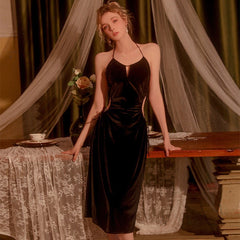 Lizakosht Nightdress Women Backless Sleepwear Home Dress Sexy Spaghetti Strap Nighty Gown Sleepshirts Nightgowns Loungewear