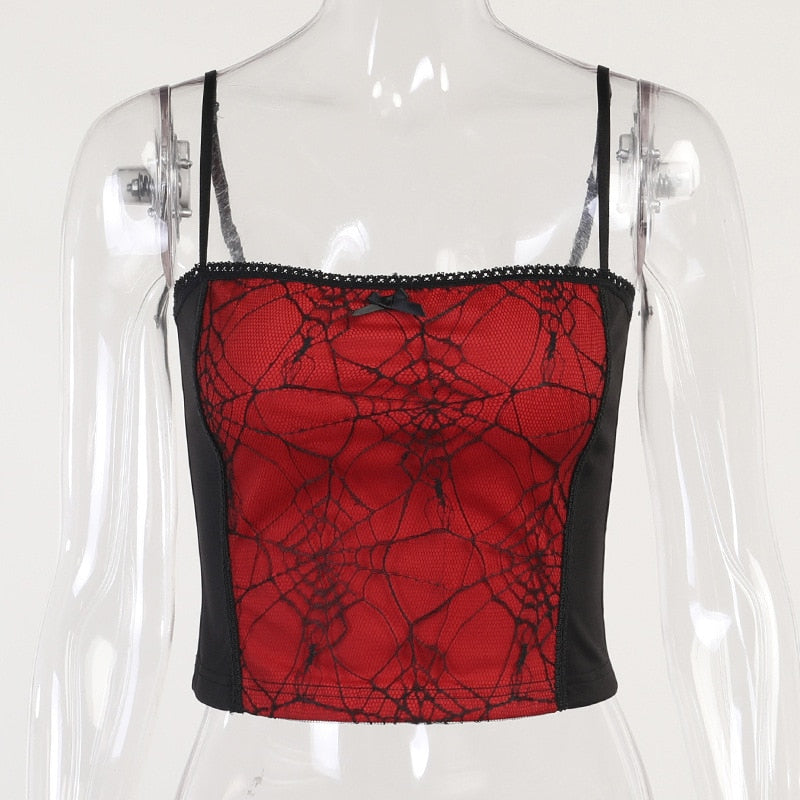Lizakosht Summer Women's Sexy Lace Suspender Spider Web Bra Top