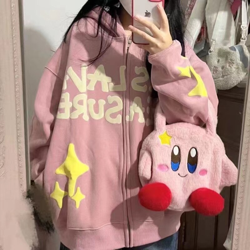 New streetwear fashion Retro hoodie women skull embroidery hooded cardigan sweatshirt man hiphop couple loose casual jacket ins