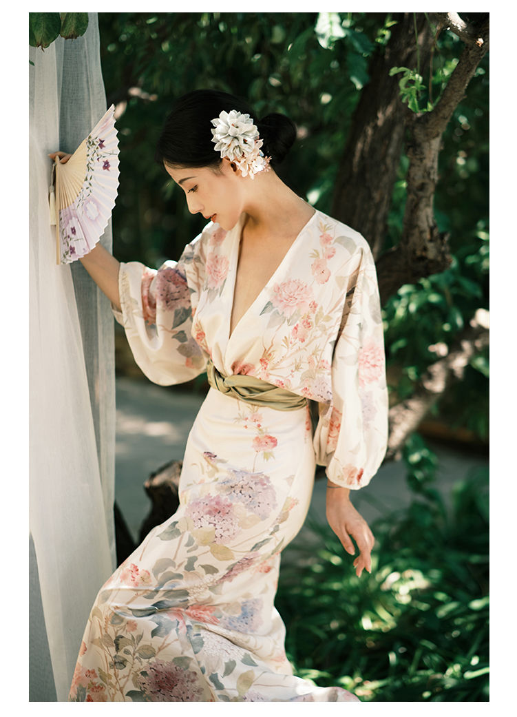 Hstar Oriental Classical Beauty Temperament Retro Ink Printing V-neck Women 2022 Summer Slim Long Elegant Dress robe traf boho