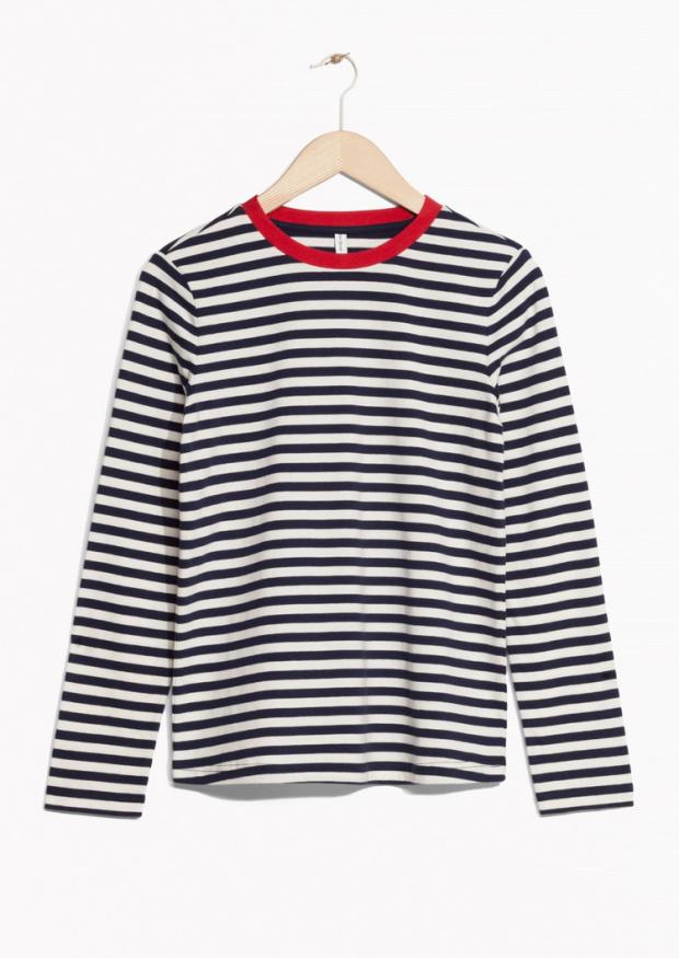 Striped Classic T-shirt Spring Autumn New Round Neck Long-sleeved Cotton Woman Tshirts Ladies Vintage Casual Tee Shirt Tops