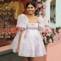 Lizakosht Women's Wear Bubble Sleeve Square Neck Dresses Sweet Cake Party Dress Mujer Vestido