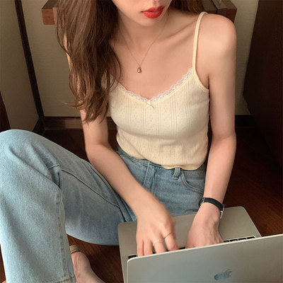 8 colors korean ins style camisole women Sexy tank top female Spring and summer sleeveless slim crop tops womens (X1361)
