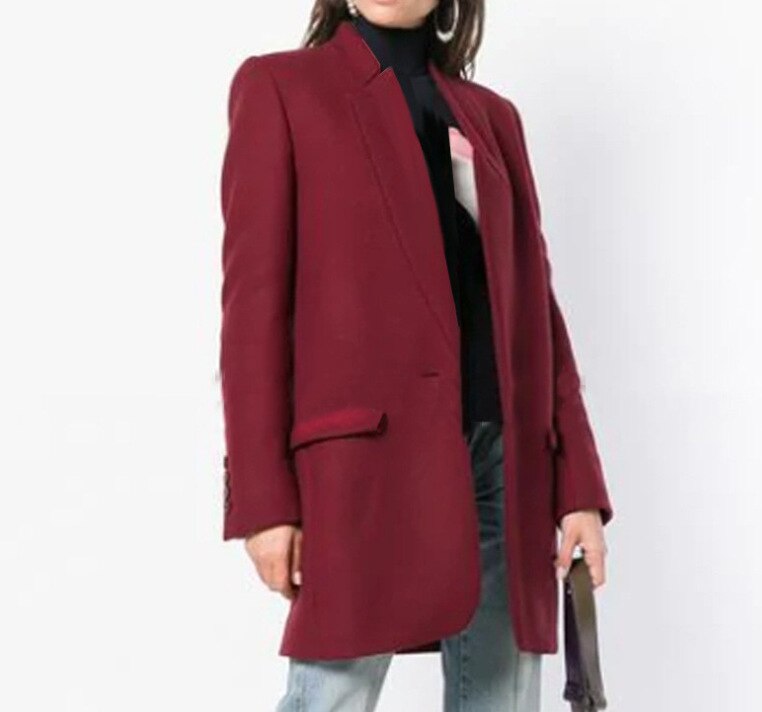 Lizakosht  fashionable mid-length woolen women's coat new product multi-grain button wish woolen coat