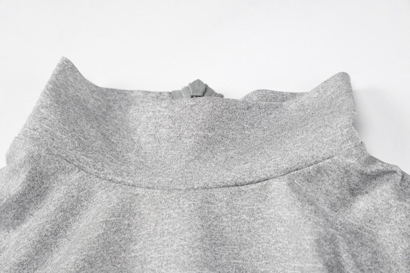 Lizakosht Habbris Autumn Solid Bodycon Romper Casual Outfit For Women  Long Sleeve O Neck One Pieces Female Grey Fashion Playsuit