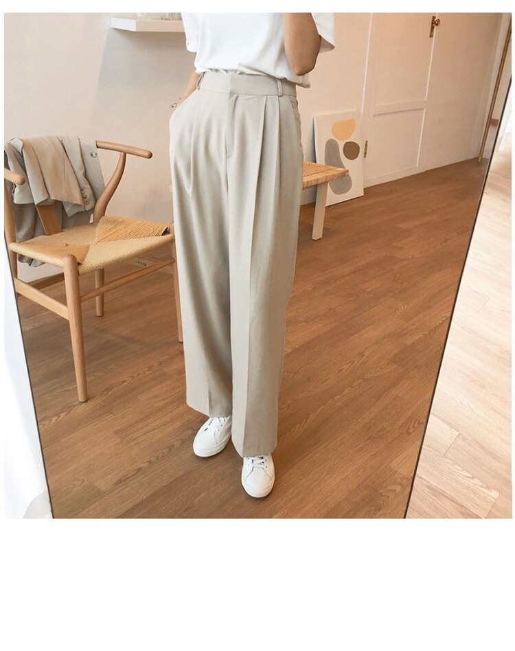 Lizakosht Office Lady Blazer Suits Korean Style Two Piece Set Women Suit Jacket + Wide Leg Pants OL Ensemble Femme 2 Piece Outfits Elegant