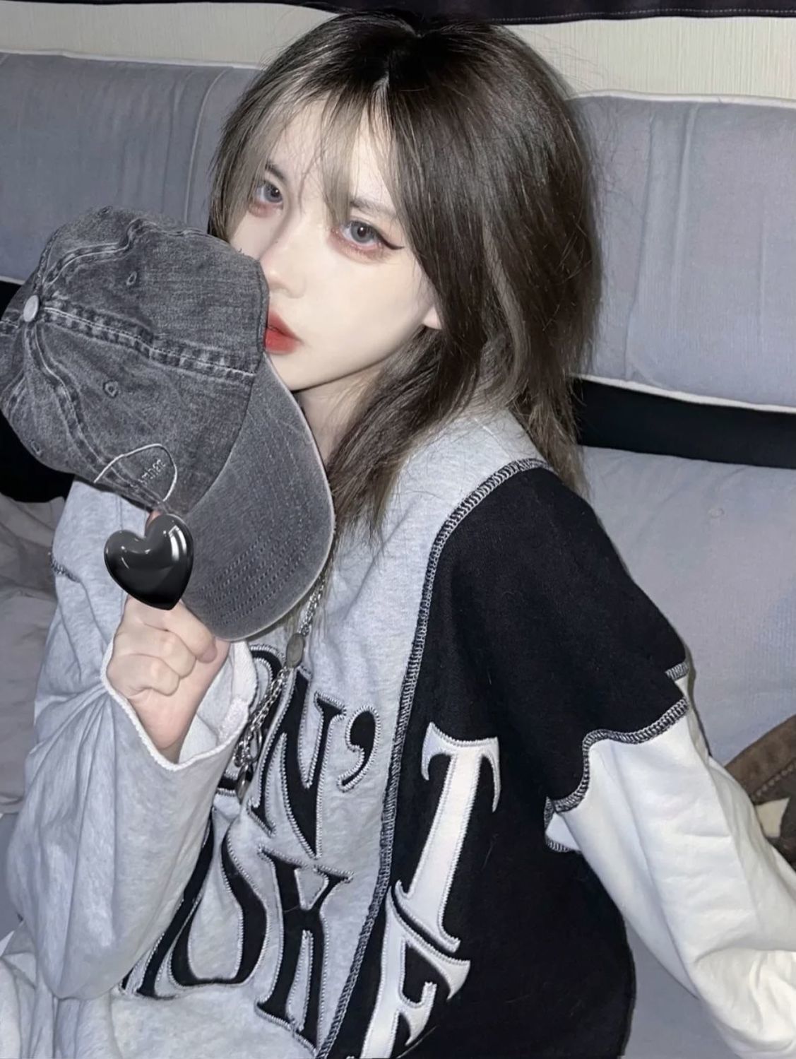 Lizakosht Women Sweatshirt 2022 New Korean Style Spring Letter Stitching Medium and Long  Loose Thin Fashion Girl Top Harajuku