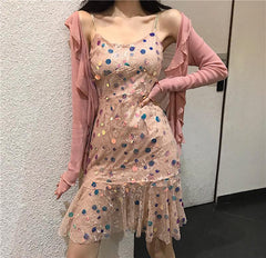 Sweet Spring Summer 2022 Women Fashion Lace Embroidery Party Dresses Casual Street Vestido Mini Dress