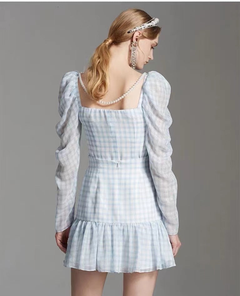 Lizakosht autumn new products waist thin fairy thin pearl decoration pleated fishtail skirt