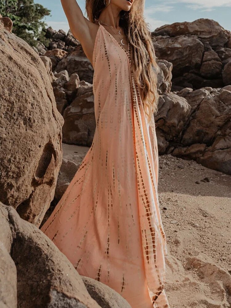 Lizakosht  Vintage Embroidered Kaftan Casual Cover-ups Sexy Summer Clothing Deep V-neck Woman Beach Wear Swim Suit Cover Up A1407