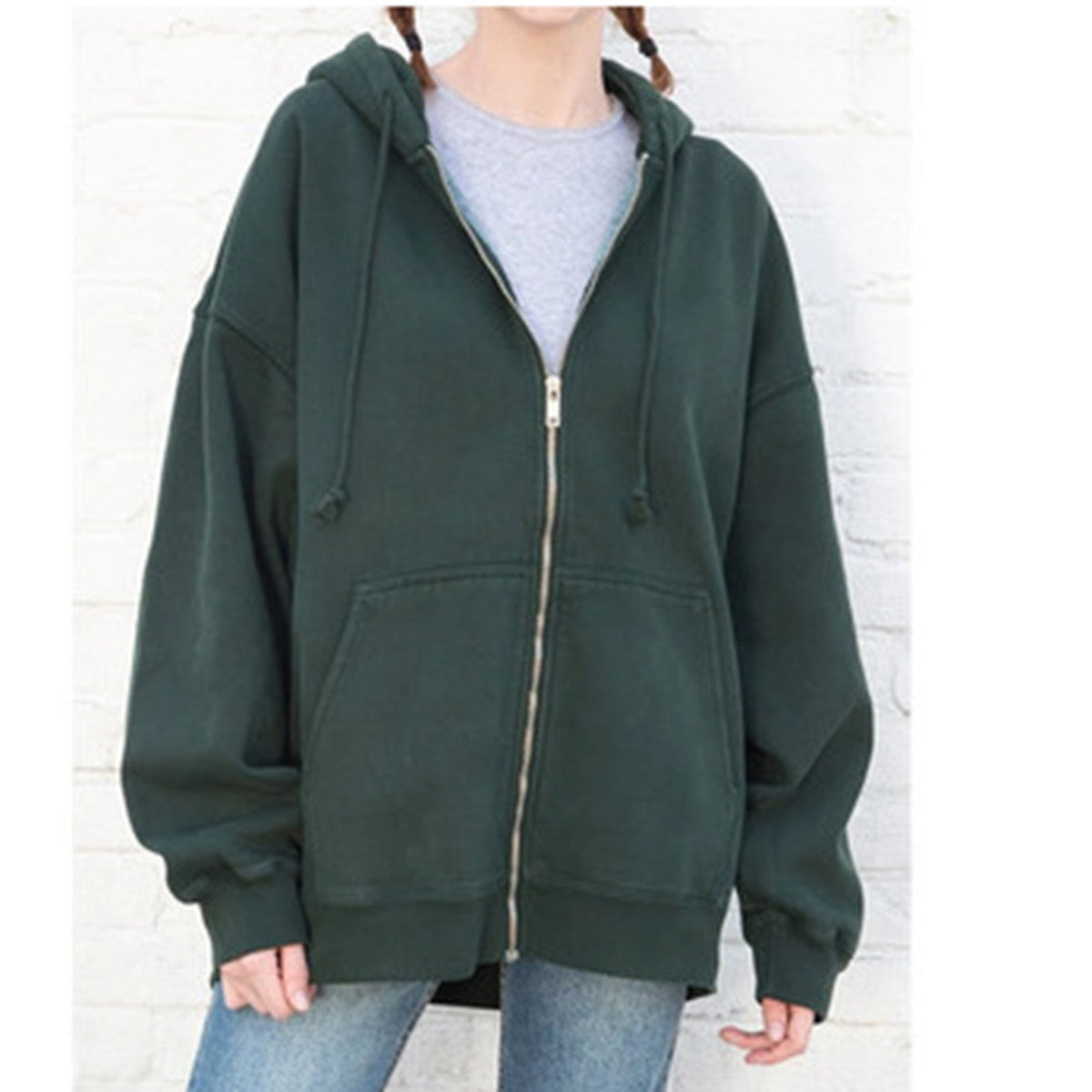 Lizakosht Fashion Solid Oversize Hoodie Women Casual Autumn Winter Warm Zipper Open-Up Hoodies Coat Femme Streetwear Loose Sweatshirt