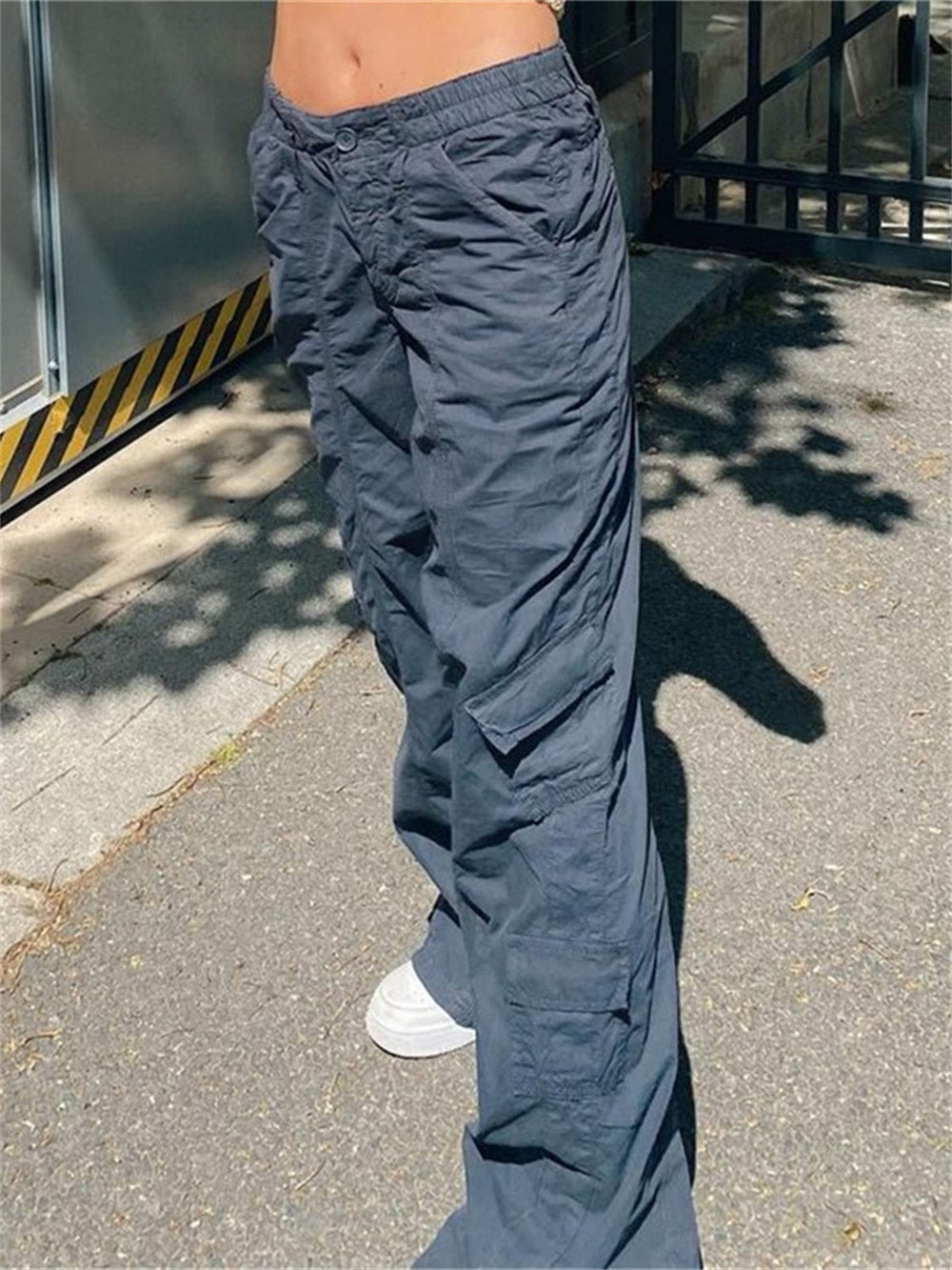 Lizakosht Baggy Pants Women Cyber Y2k Jeans Big Pockets 90s Hippie Cargo Mom Trousers Loosesize Casual Wide Leg Denim Jogger