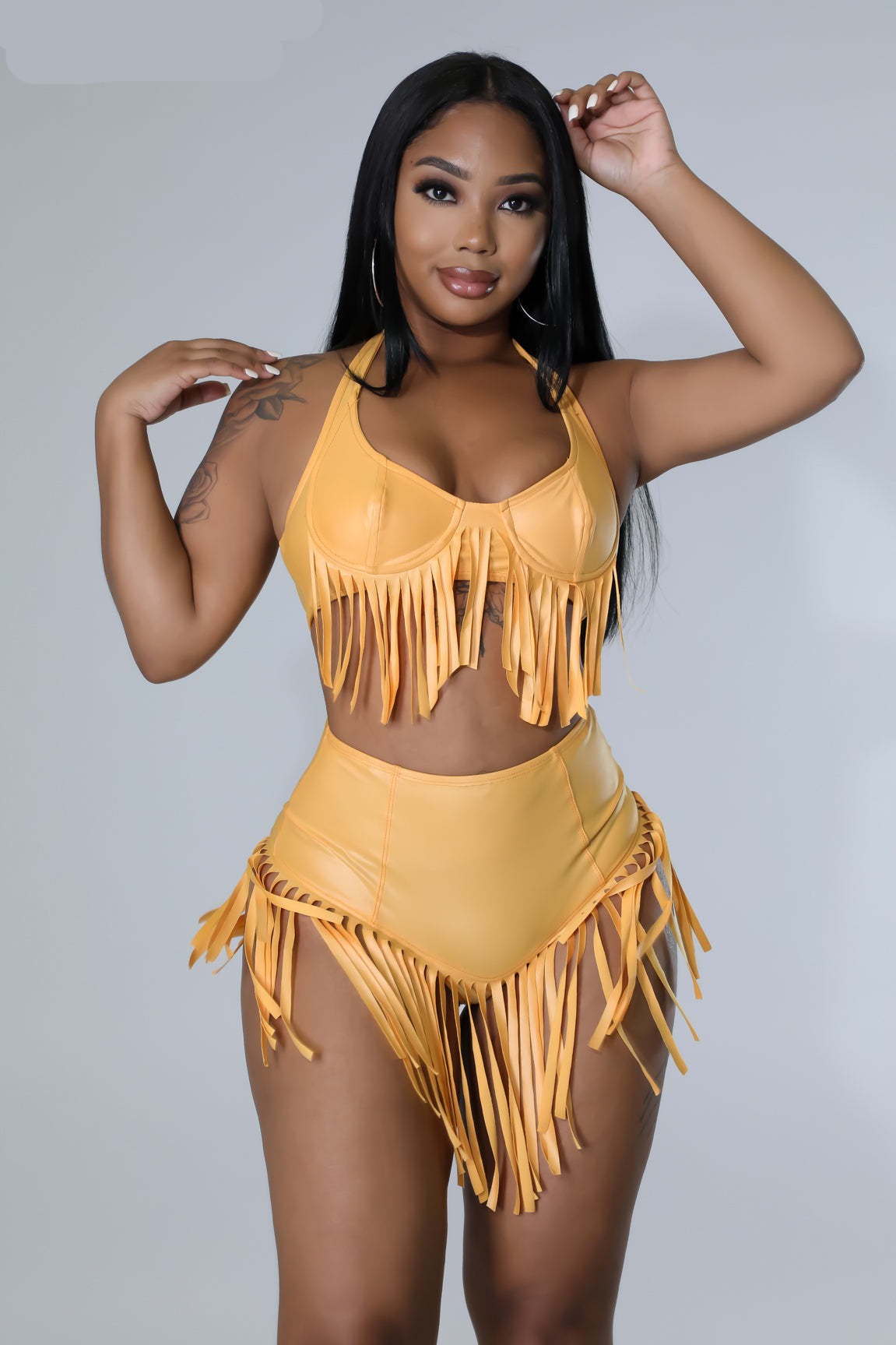 Lizakosht Women Tassel Splicing Bikinis Set 2022 Summer Beach Swimsuit Two 2 Piece Set Ouftis