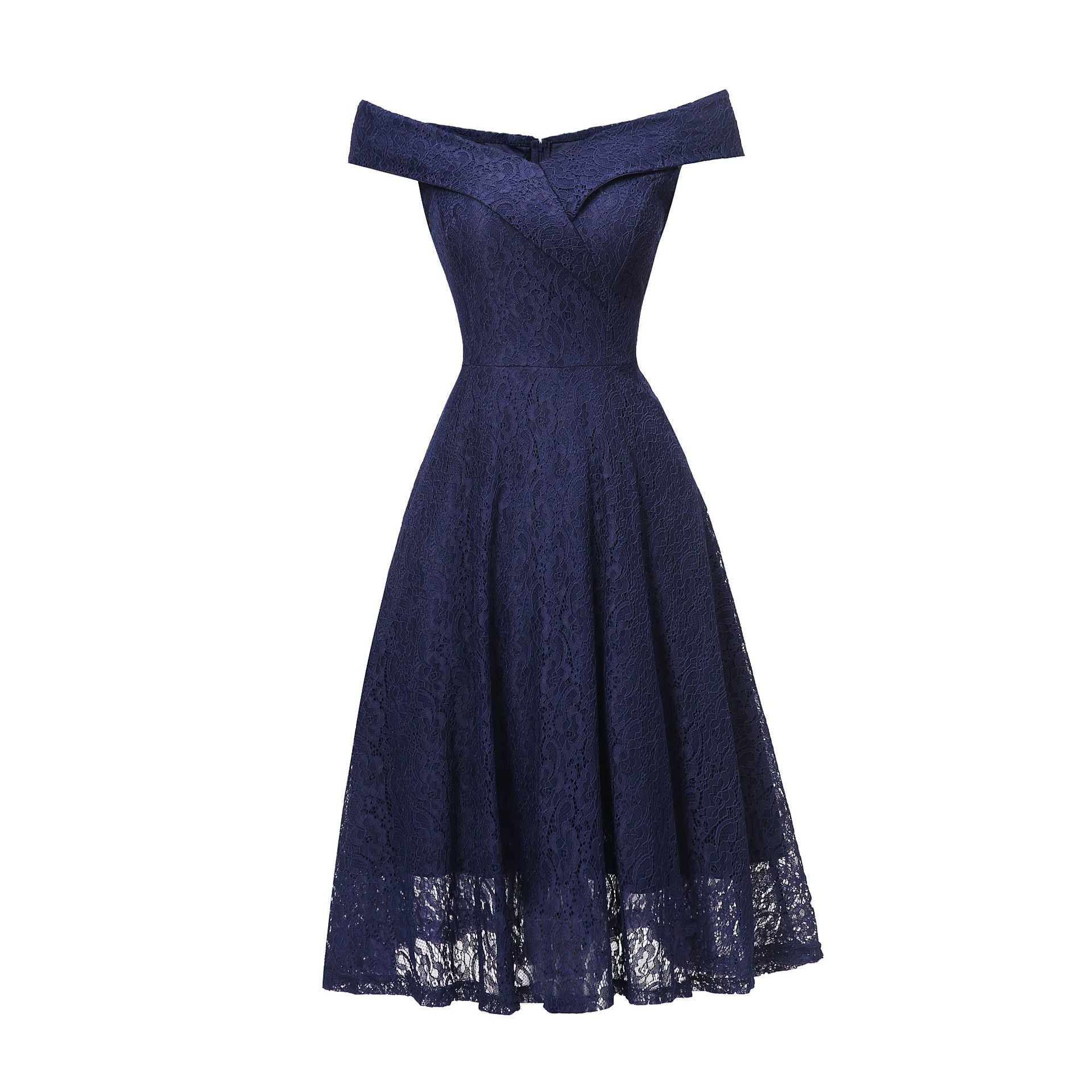 Lizakosht Summer Women's Lace Off Shoulder Sleeveless Tube Top Party Dresses Slim A-Line Elegant Female Dress Mujer Vestido