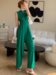 New Summer Women Casual Lace Up Jumpsuits Female Fashion Elegant Office Lady Long Rompers
