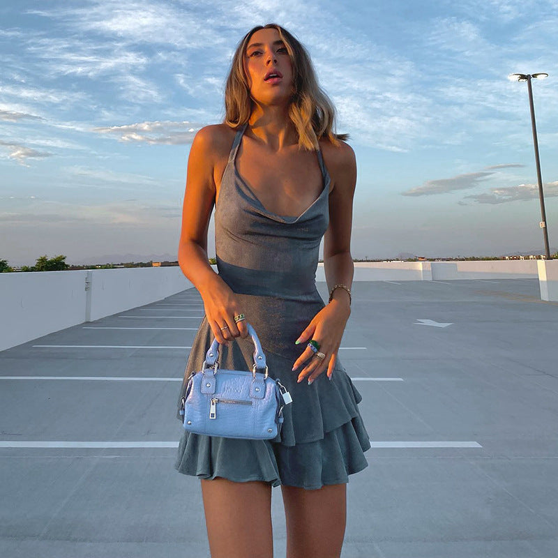 Hbenna V-Neck Sexy Party Dress Women Skinny 2022 Summer Bodycon Dresses For Women Sleeveless Mini Dresses Ladies Backless Laceup